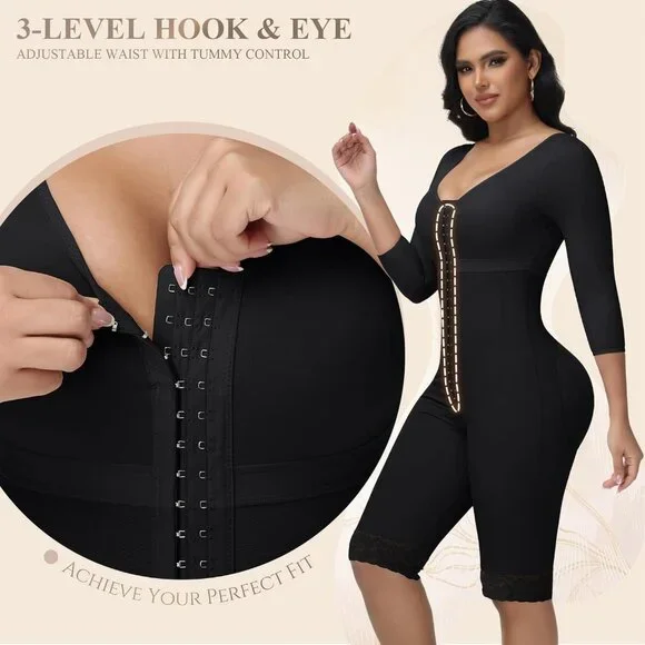 Women's Body Shaper Black Tummy Control Shapewear Surgery Compression Garment - Picture 3 of 7